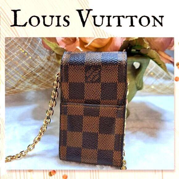 Louis Vuitton Damier Cigarette Case with Unbranded Chain Authentic - Picture 1 of 9